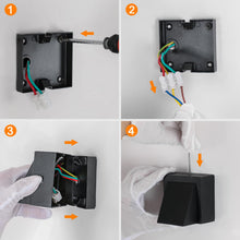 Carica l'immagine nel visualizzatore di Gallery, Comely 2 Pezzi Applique da Parete Esterno LED, Nero Lampada da Parete LED