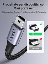 Carica l'immagine nel visualizzatore di Gallery, UGREEN Cavo USB A 2.0 a Mini B di Nylon Maschio (1M)