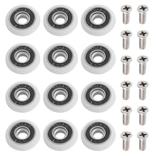 Carica l'immagine nel visualizzatore di Gallery, 12 Pezzi Rulli per Porta Doccia, 23 mm Ruote della Doccia Cuscinetti Box Doccia, Rotelline per Rulli Box Doccia Ricambi 