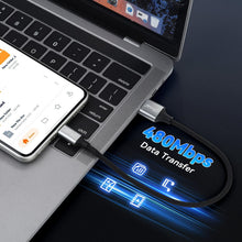 Carica l'immagine nel visualizzatore di Gallery, OTraki Cavo USB C 20 cm, USB2.0 Nylon Cavo Ricarica Rapida Type C per Auto Compatibili con iPhone 17 16 15 Pro Max Plus,