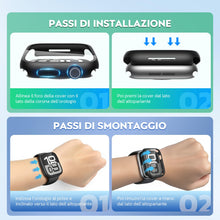 Carica l&#39;immagine nel visualizzatore di Gallery, Misxi [2 Pezzi] Nero Cover Con Vetro Temperato per Apple Watch SE3/SE2/SE/Serie 6/Serie 5/Serie 4 44mm, Custodia Rigida Protezione Totale Ultra Sottile HD Clear Pellicola Protettiva Per iWatch