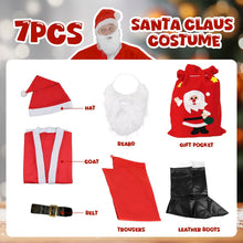 Carica l'immagine nel visualizzatore di Gallery, CIRULLI Costume babbo natale,Vestito babbos natales uomo, Pantaloni con fascia elastica, Costume universale da Babbo Natale taglie forti, Set festa di Natale, Cosplay