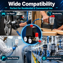 Carica l'immagine nel visualizzatore di Gallery, Pressostato per Compressore Aria 220V, Kit Accessori per Compressore con Regolatore di Pressione Aria, 2 Manometri, Racc