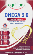Carica l'immagine nel visualizzatore di Gallery, Equilibra Omega 3 6, Integratore Olio di Pesce con EPA e DHA per la Normale Funzione Cardiaca, Cerebrale e Visiva, con O