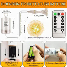 Carica l'immagine nel visualizzatore di Gallery, Joycome 2 Pezzi 198 LED Luci Fuochi d'Artificio Batteria - Bianco Caldo