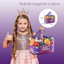 Carica l'immagine nel visualizzatore di Gallery, LAUGIGLE 78Pc Cibo Giocattolo da Taglio con Borsa per La Conservazione, Cibo Finto per Cucina da Gioco, Include Frutta e