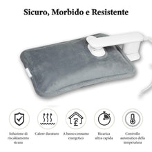 Carica l'immagine nel visualizzatore di Gallery, LEIVESTE-Borsa Acqua Calda Elettrica in Velluto, Scaldino Elettrico Ricaricabile Morbido per Mani e Corpo –,Boule Acqua 