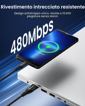 Carica l'immagine nel visualizzatore di Gallery, VENTION Cavo Micro USB USB A Micro USB Nylon 2.0, Cavo di Ricarica Android ad Alta Velocità Compatibile con Samsung Gala