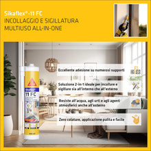 Carica l'immagine nel visualizzatore di Gallery, SIKA - Sigillante adesivo - Sikaflex-11 FC Purform - Nero - 300ml