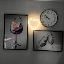Carica l'immagine nel visualizzatore di Gallery, Segno al neon LED a forma di cuore, luce al neon con cuori d'amore per la camera da letto rosa delle ragazze, lampada a 