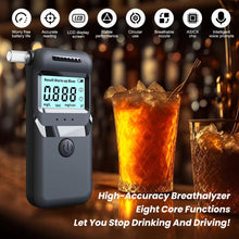 Carica l'immagine nel visualizzatore di Gallery, Hazxh Etilometro Portatile Certificato per Alcol Test, Misuratore di Alcol Professionale Digitale, Sensore Semiconduttore, Display LCDigitale, Misurazione Rapida e Accurata, con 20 Beccucci