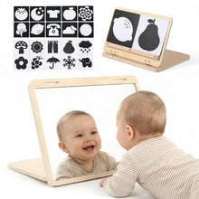 Carica l'immagine nel visualizzatore di Gallery, WOODEN TEETHER Giocattolo per bambini Montessori - specchio in legno per neonati 0-12 mesi regalo Neonato