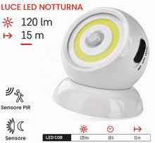 Carica l'immagine nel visualizzatore di Gallery, EMOS - Luce notturna a LED con sensore - LED COB in bianco freddo, alimentato a batteria (3 x AAA) - Supporto magnetico 