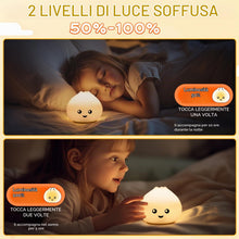Carica l'immagine nel visualizzatore di Gallery, Luce notturna per bambini, lampada in silicone con luce calda dimmerabile progressiva e luce a 7 colori, luce notturna r