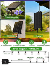 Carica l'immagine nel visualizzatore di Gallery, FIFlying Catena Luminosa Esterno Solare 17M Luci Solari da Giardino con 24+1 Lampadine LED G40 Impermeabile Luci Gazebo 
