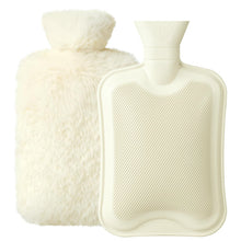 Carica l'immagine nel visualizzatore di Gallery, Homealexa Borsa dell'Acqua Calda, cata con Custodia Peluche Morbida 2L Boule Acqua Calda in Gomma Naturale Beige