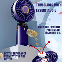 Carica l'immagine nel visualizzatore di Gallery, Jsdoin - Mini ventilatore portatile, ricaricabile tramite USB, 5 velocità, a batteria, pieghevole, da scrivania, con dis