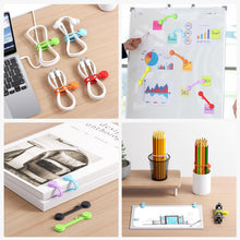 Carica l'immagine nel visualizzatore di Gallery, tounee Fascette fermacavi riutilizzabili in silicone con magnete- 2 misure (4 x 7,5 cm + 4 x 19,5 cm) - Multifunzionali 