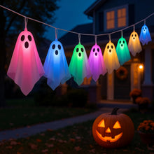 Carica l'immagine nel visualizzatore di Gallery, CNMTCCO Lot di 10 luci LED fantasma di Halloween con custodie in tessuto, alimentate a batteria, luminose e lampeggianti