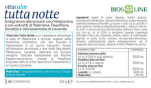 Carica l'immagine nel visualizzatore di Gallery, BIOS LINE VitaCalm Tutta Notte, Integratore per Dormire con Melatonina, Integratore Rilassante a Doppio Rilascio per Fav