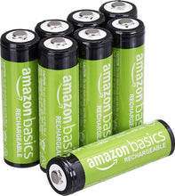 Carica l'immagine nel visualizzatore di Gallery, Amazon Basics confezione da 8 batterie AA NiMH ricaricabili, 2000 mAh, 1,2 V, ricaricabili fino a 1000 volte, precaricate