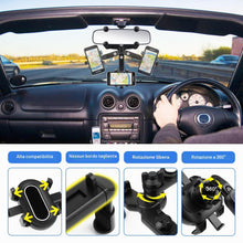 Carica l'immagine nel visualizzatore di Gallery, UKOFEW Supporto per telefono specchietto retrovisore，supporto per cellulare universale per auto girevole a 360° e retrat