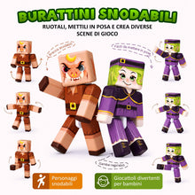 Carica l'immagine nel visualizzatore di Gallery, 36 Pezzi Figure Magnetiche e Blocchi Magnetici,12 Action Figure &amp; 24 Cubi Magnetici con Motivi da 2 cm,Articolazioni a 3