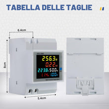 Carica l'immagine nel visualizzatore di Gallery, Contatore di Energia Monofase,6 in 1 Multifunzione Misuratore Contatore di AC40-300V 100A Voltmetro Amperometro Contator