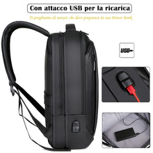Carica l'immagine nel visualizzatore di Gallery, Zaino Porta PC Borsa per PC Portatile Custodia Computer Notebook Laptop Con Attacco USB Uomo Scuola Lavoro Casual Nero KM1