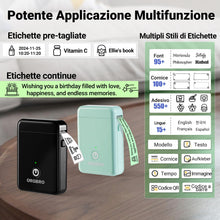 Carica l'immagine nel visualizzatore di Gallery, ORGBRO X1 Etichettatrice Termica Portatile Bluetooth - Mini Stampante per Etichette Adesive Senza Inchiostro/Cartucce con 1 Rotolo Incluso, Compatibile con iOS/Android per Casa, Ufficio (Nero)