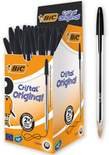 Carica l'immagine nel visualizzatore di Gallery, BIC Cristal Original, Penne Nere a Sfera, Punta Media (1.00 mm), Confezione 50 Penne Economiche, Cancelleria Scuola e Ufficio