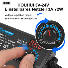 Carica l'immagine nel visualizzatore di Gallery, Alimentatore Universale, 3-24V Caricabatterie Universale, 3A, 72W Adattatore di Alimentazione Regolabile 100 V-240 V AC 