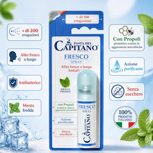 Carica l'immagine nel visualizzatore di Gallery, Pasta del Capitano Spray Alito Fresco 15 ml, Spray Orale Antialitosi, Antibatterico con Propoli, Zinco e Menta Fredda, A