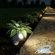 Carica l'immagine nel visualizzatore di Gallery, Portafaretti da Giardino con Picchetto, GU10 220V, IP65, Alluminio, Bianco/Nero/Corten/Marrone, Ø60x100mm (Bianco)