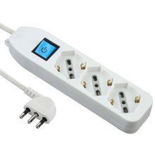 Carica l'immagine nel visualizzatore di Gallery, Electraline 62068 Multipresa tripla 3 posti polivalenti (schuko + 10/16A) con interruttore - cavo 1,5 m bianco