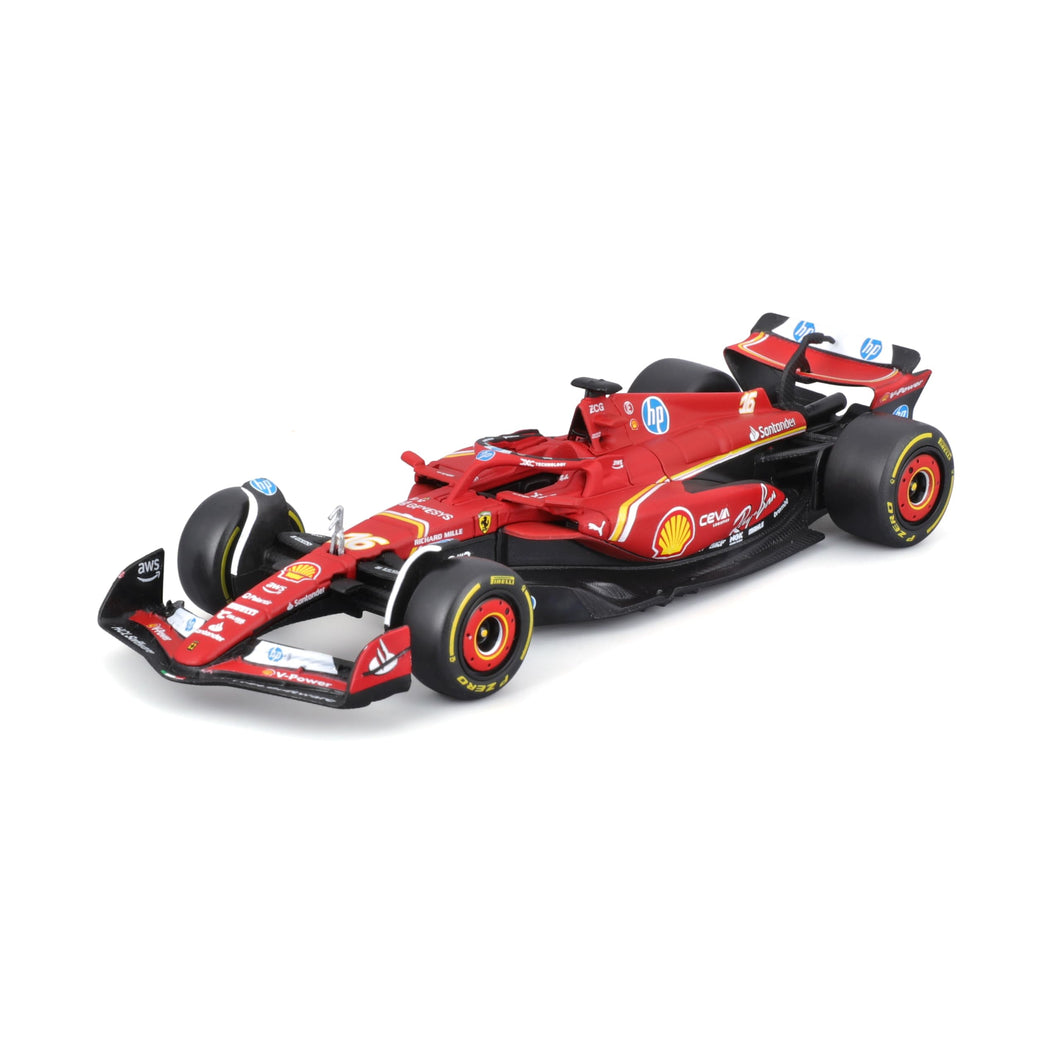 Burago Ferrari SF-24 Charles Leclerc #16 2024 - Modellino Realistico Auto in Scala 1:43, Guidata da Charles Leclerc, Licenza Ufficiale Ferrari, Età consigliata 3+ Anni