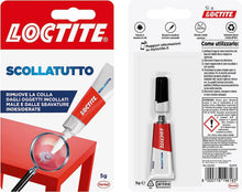 Carica l'immagine nel visualizzatore di Gallery, Loctite Scollatutto, Rimuovi colla in tubetto per tutte le superfici, Rimuove qualsiasi colla cianoacrilica, colla gel, colla trasparente, Rimuovi etichette e residui adesivi, 1x5g