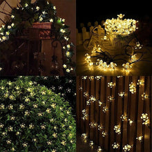 Carica l'immagine nel visualizzatore di Gallery, JZK 6.5m Impermeabile catena luminosa led solare da esterno interno fiore stringa lucine luci a LED bianco caldo per dec