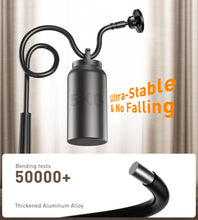 Carica l'immagine nel visualizzatore di Gallery, Supporto magnetico per smartphone da letto e supporto da tavolo a collo di cigno con anelli metallici, supporto flessibi