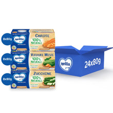 Carica l'immagine nel visualizzatore di Gallery, Mellin Omogeneizzati, Mix Gusti di Verdure, 100% Naturale, 12 x 80g x 2 (24 pieces)