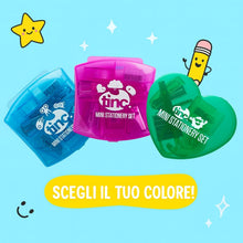 Carica l'immagine nel visualizzatore di Gallery, Tinc - Mini Kit di Cancelleria - Set con Mini Cucitrice Dispenser di Nastro Adesivo Forbici Temperino e Levapunti - Forniture da Ufficio Compatte per Scuola e Casa - Rosa