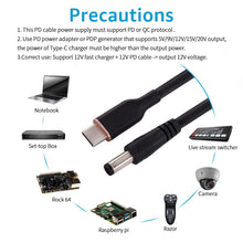 Carica l'immagine nel visualizzatore di Gallery, DSD TECH MagicConn SH-CP12A Cavo di alimentazione da USB Tipo C PD a DC(55x25)-12V