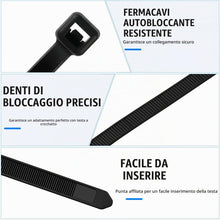 Carica l'immagine nel visualizzatore di Gallery, DUNSOO Fascette Plastica,1000 Pezzi Fascette Elettricista,100/150/200/250/300mm Fascette Plastica Lunghe per Uso Interno