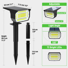 Carica l'immagine nel visualizzatore di Gallery, LOTMOS 3Pcs Faretti Solari da Esterno, 72 LED Lampade da Giardino 3 Modalità IP67 Impermeabile Luce per Cortile, Patio, Vialetto, Alberi