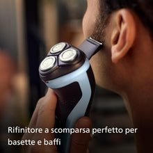 Carica l&#39;immagine nel visualizzatore di Gallery, Philips rasoio elettrico serie 3000x - Rasoio elettrico Wet &amp; Dry per uomo colore blu cielo, con tecnologia SkinProtect, rifinitore a scomparsa, rasoio ergonomico per uomo (modello X3053/00)