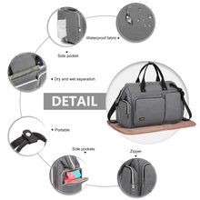 Carica l&#39;immagine nel visualizzatore di Gallery, KONO Borsa per pannolini per mamma e papà, grande borsa da viaggio con fasciatoio, grigio., Rétro