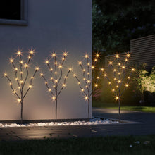 Carica l'immagine nel visualizzatore di Gallery, Set di 2 rami illuminati con 40 LED bianco caldo, rami marroni illuminati con timer, decorazioni natalizie per esterni p