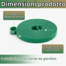 Carica l'immagine nel visualizzatore di Gallery, 2 Rotoli di Nastro Autoadesivo per Piante 10mm x 10m, a Strappo, Nastri Riutilizzabili per Sostegno, Legatura e Tutori d