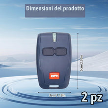 Carica l'immagine nel visualizzatore di Gallery, 2 telecomandi da 433MHz per apriportone BFT, sostitutivi per telecomando BFT Mitto 2, telecomando per garage a 2 canali 