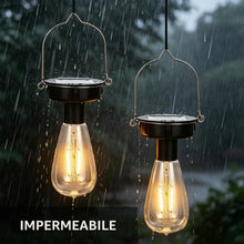 Carica l'immagine nel visualizzatore di Gallery, Lampadine Solari Sospese da Esterno Led,2 Pezzi Lampadine a Energia Solare,Lampadina Solare Luci Esterne,Lampade Sospese